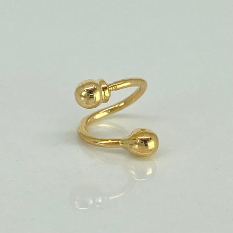 Piercing Espiral Bola / Oro Amarillo 18k (Joya) / 0,5gr / 1.1cm / (Oreja) †