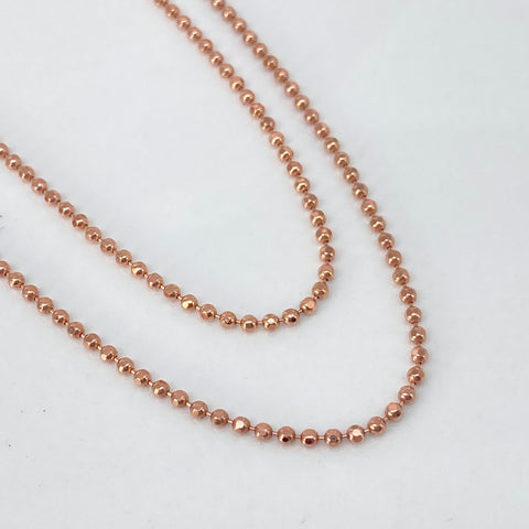Cadena ● Mini Militar Oro rosa 18k +3 / 3,9 Gr / 1,4 mm / 45 Cm *