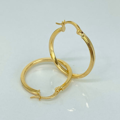 Candongas Lisas Cuadradas Oro amarillo 18k 1,6 Gr / 2,7 Cm