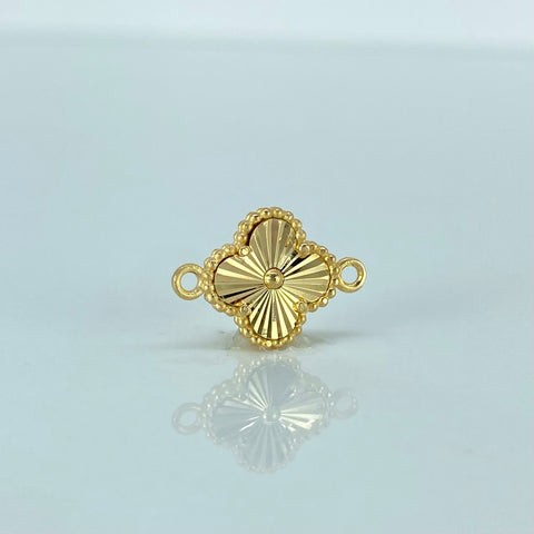 Herraje Trebol Diamantado Oro amarillo 18k 0,9 Gr / 1,5 Cm  *
