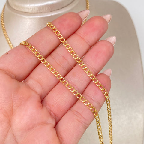 Cadena ● Cubana Oro amarillo 18k 4,75 Gr / 3 mm / 60 Cm *