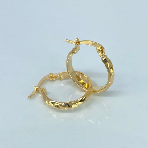 Candongas Semi Plana Entorchada Oro amarillo 1,3 Gr / 1,9 Cm