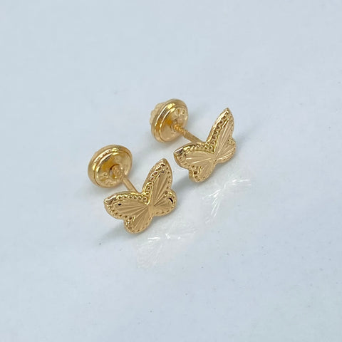 Topos Mariposas Diamantadas Oro amarillo 0,72 Gr / 8,4 mm †