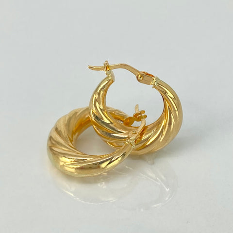 Candongas Entorchadas Oro amarillo 18k 2,3 Gr / 2,3 Cm
