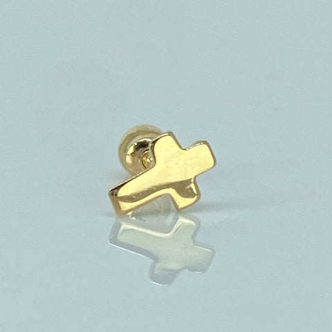 Piercing Cruz / Oro Amarillo 18k (Joya) / 0,3gr / 0.8cm / (Oreja)