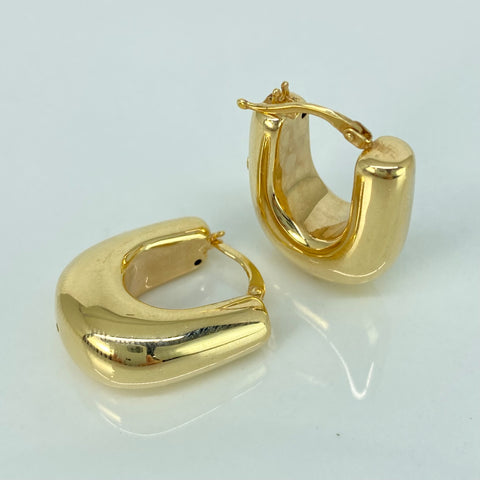 Candongas ● Lisas Oro amarillo 18k +3 / 4,25 Gr / 2,4 Cm *