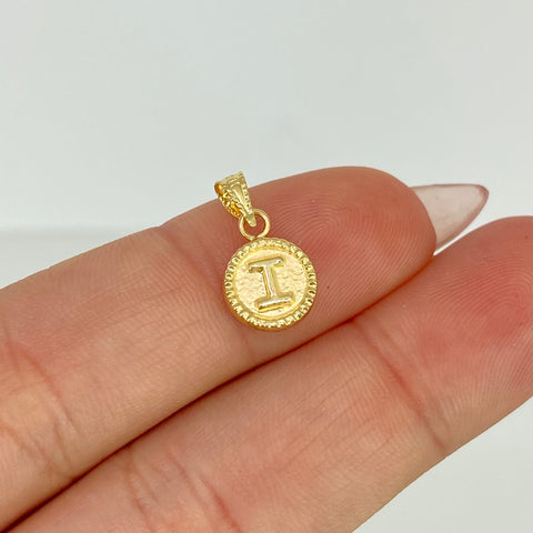 Dije Letra I Diamantada Oro amarillo 18k 0,41 Gr / 1,5 Cm  *