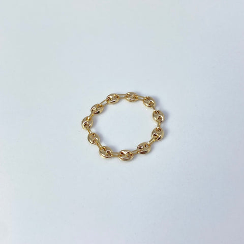 Anillo GC / 11 Eslabones Oro amarillo 18k / Talla 11 1/2 Hasta 13 1/2 / 0,66 Gr