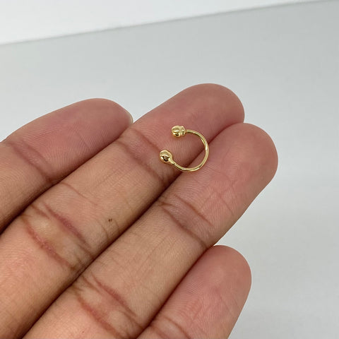 Piercing Aro Bolas Lisas / Oro Amarillo 18k (Joya) / 3mm / 0,4gr / 1.2cm / (Oreja) *