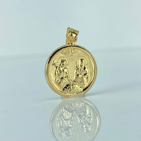 Dije Santisima Trinidad Oro amarillo 18k 1,17 Gr / 2,5 Cm  †