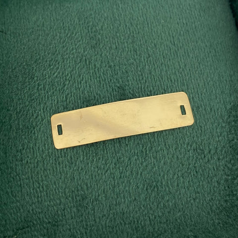 Herraje Placa Rectangular Oro amarillo 18k 1,03 Gr / 3 Cm  *