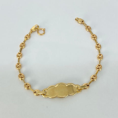 Pulso bebé Placa Nube GC Oro amarillo 1,70 Gr / 3,3 mm / 14 Cm *