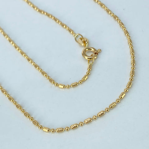 Cadena ● Palito / Bolita Oro amarillo 18k +3 / 3,3 Gr / 1,1 mm / 45 Cm