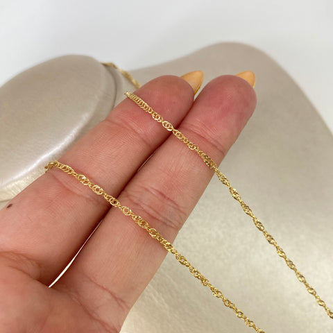 Cadena ● Singapur Oro amarillo 18k +3 / 1,07 Gr / 1,6 mm / 50 Cm *