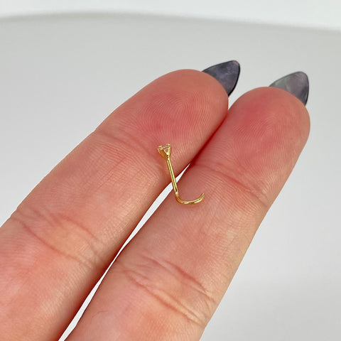 Piercing Circon Blanco / Oro Amarillo 18k (Joya) / 0,15gr / 2.5mm / (Nariz) *