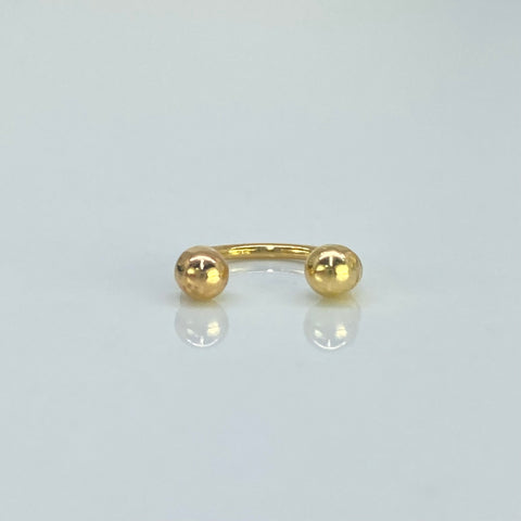 Piercing Medio Aro Bolitas/ Oro Amarillo 18k (Joya) / 0,42 gr / 9,8 mm / (Oreja)