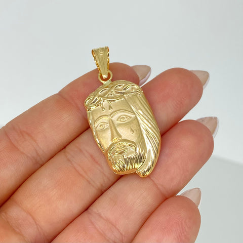 Dije Rostro Jesus Oro amarillo 18k 3,15 Gr / 4,4 Cm  †