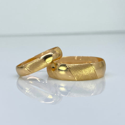 Anillo Argollas Lisas / Diamantadas POR FABRICACIÓN Oro amarillo 18k / Talla 7 / 10 Gr *