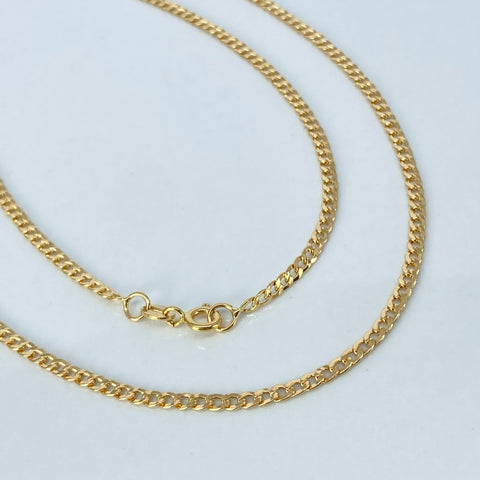 Cadena ● Cubana Oro amarillo 18k 4,05 Gr / 2,4 mm / 60 Cm *