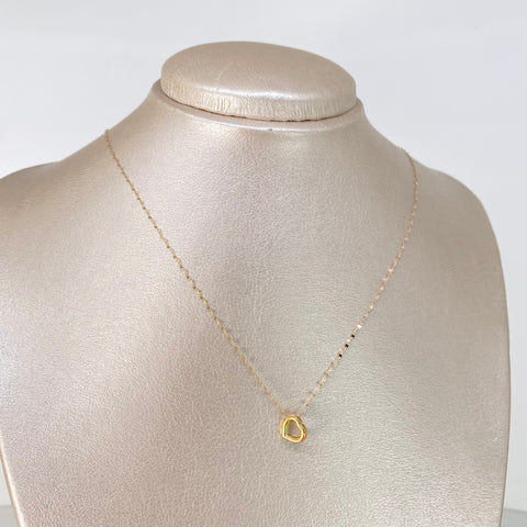 Set Cadena ● Crispeta + Dije Corazon Oro amarillo 18k 0,6 Gr / 1 mm / 50 Cm