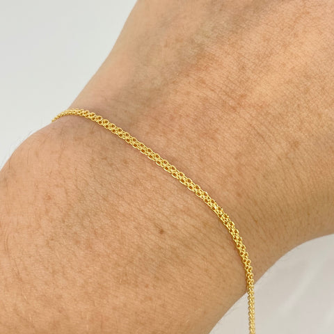 Pulso ● Chino Oro amarillo 18k +1 / 1,2 Gr / 1,4 mm / 19,4 Cm *