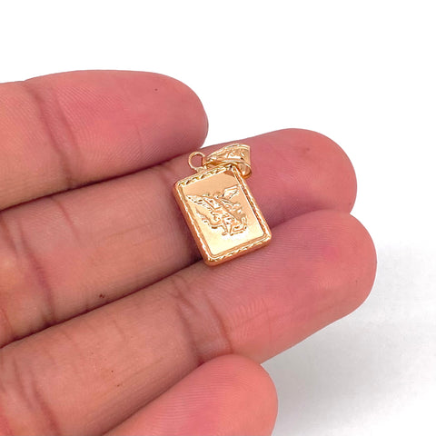 Dije Placa Rectangular San Miguel Oro amarillo 0,95 Gr / 1 Cm †