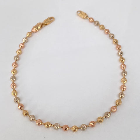 Pulso Militar Diamantado NAC ESP Tres oros 18k +1 / 5,86 Gr / 3 mm / 20 Cm
