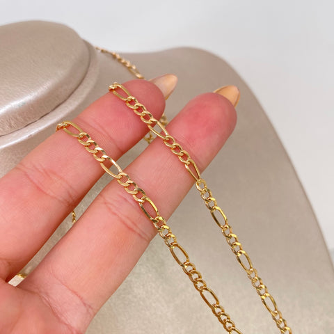 Cadena ● Tres Por Uno 3x1 Oro amarillo 18k 4,46 Gr / 3,3 mm / 60 Cm *
