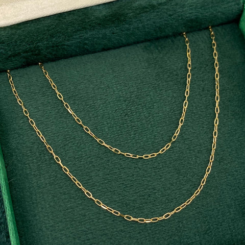 Cadena Mini Cajón Oro amarillo 18k 1,59 Gr / 0,9 mm / 50 Cm *