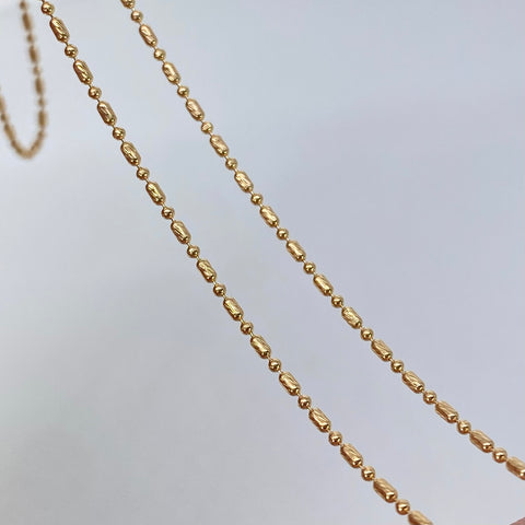 Cadena ● Palito / Bolita Oro amarillo 18k +3 / 3,3 Gr / 1,1 mm / 45 Cm