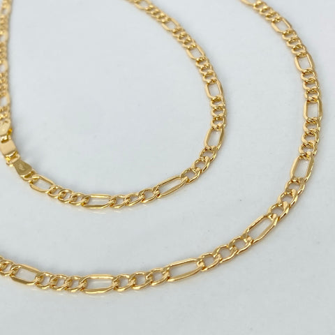 Cadena ● Tres Por Uno 3x1 Oro amarillo 18k 2,51 Gr / 1,8 mm / 60 Cm
