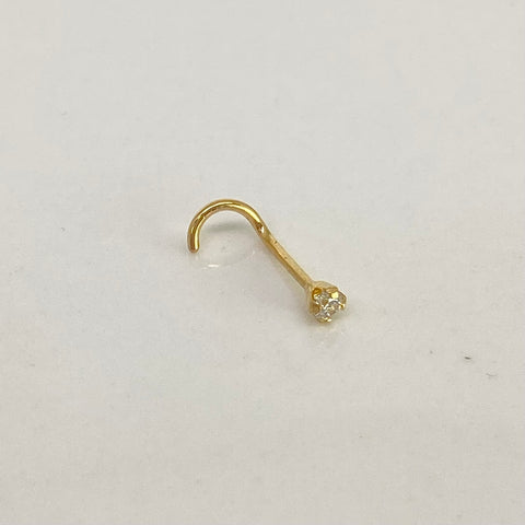 Piercing Circon Blanco / Oro Amarillo 18k (Joya) / 0,15gr / 2.5mm / (Nariz) *