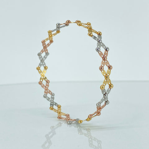 Anillo ● Pulsera Graduable Tres oros 18k / Desde La Talla 5 1/2 / +3 / 8,82 Gr †