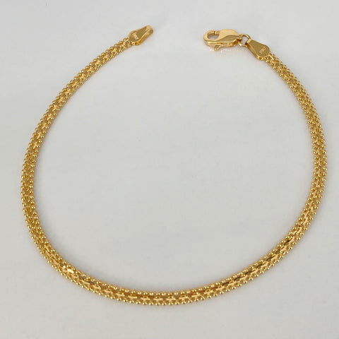 Pulso ● Chino Mini Militar Oro amarillo 18k +1 / 3,2 Gr / 2,8 mm / 19,4 Cm