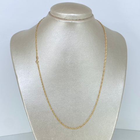 Cadena ● Singapur Oro amarillo 18k +3 / 1,05 Gr / 1,5 mm / 50 Cm *