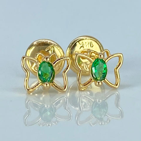 Topos Mariposa Circon Verde Oro amarillo 0,68 Gr / 6,6 mm