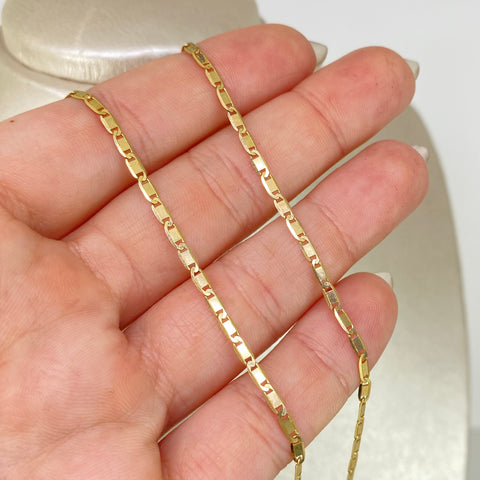 Cadena ● Escalera Plana Oro amarillo 18k 5,05 Gr / 2,1 mm / 60 Cm *