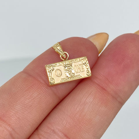Dije Dolar Oro amarillo 0,88 Gr / 1,5 Cm †