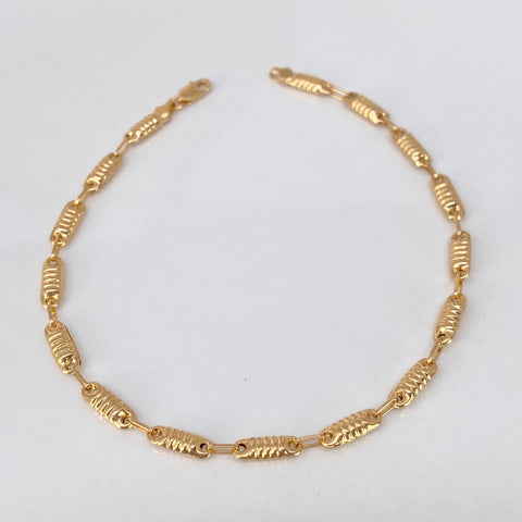 Pulso Rustico Eslabones Diamantados Oro amarillo 18k 2,46 Gr / 3,3 mm / 19,5 Cm