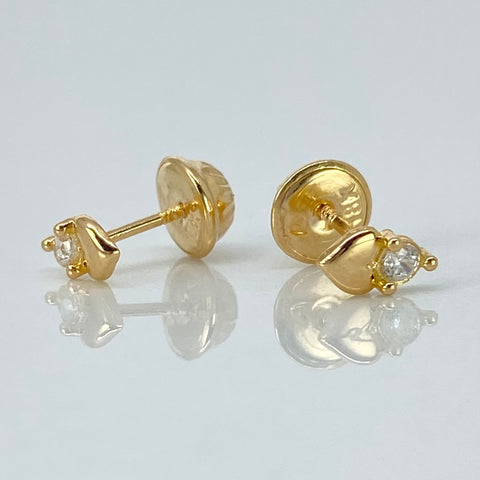 Topos Corazon Circon Blanco Oro amarillo 18k 0,61 Gr / 3,5 mm †