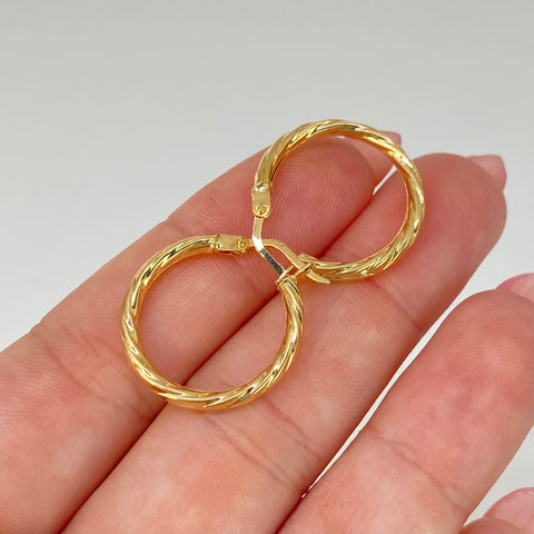 Candongas Entorchadas Oro amarillo 18k 1,6 Gr / 2,2 Cm *