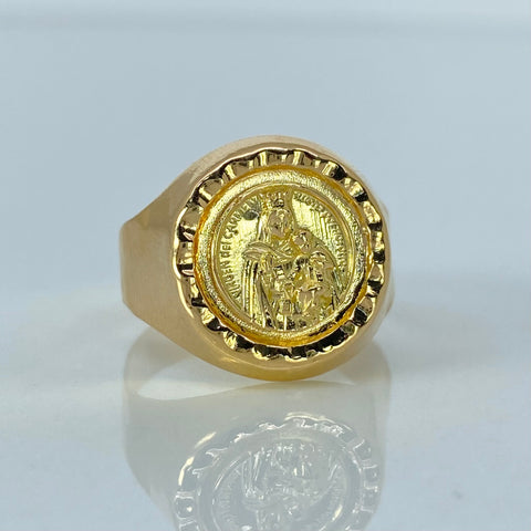 Anillo Sello Virgen Del Carmen Oro amarillo / Talla 8 1/2 / 3,54 Gr †