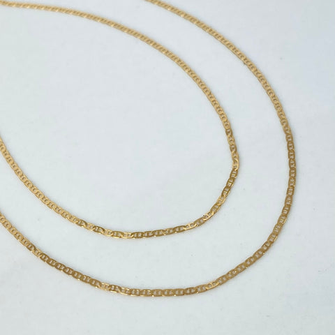Cadena ● Escalera Plana Oro amarillo 18k 1,1 Gr / 1 mm / 40 Cm *
