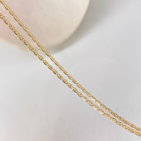 Cadena ● Plana Diamantada  Oro amarillo 18k 1,82 Gr / 1,3 mm / 45 Cm *