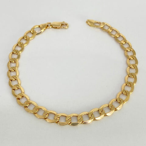Pulso ● Cubano Oro amarillo 18k +1 / 5,63 Gr / 6,3 mm / 20,2 Cm †