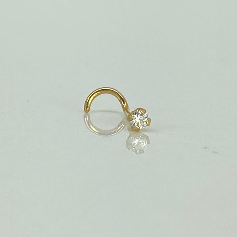 Piercing Circon Blanco / Oro Amarillo 18k (Joya) / 0,15gr / 2.5mm / (Nariz) *