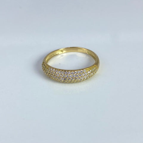Anillo Circones Blancos Oro amarillo 18k / Talla 8 / 2,45 Gr