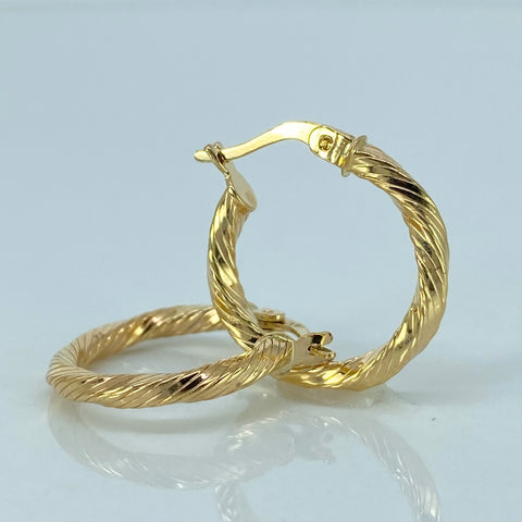 Candongas Rayadas Oro amarillo 1,5 Gr / 2 Cm *