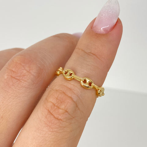 Anillo GC Liso 7 Eslabones Oro amarillo 18k / Talla 5 / 0,71 Gr / 3,8 mm *