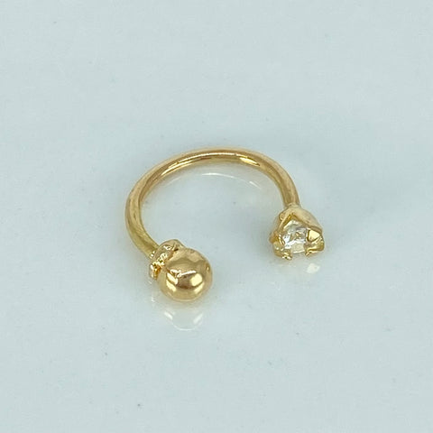 Piercing Aro Circon Blanco / Oro Amarillo 18k (Joya) / 0,4gr / 1.1cm / (Oreja) *